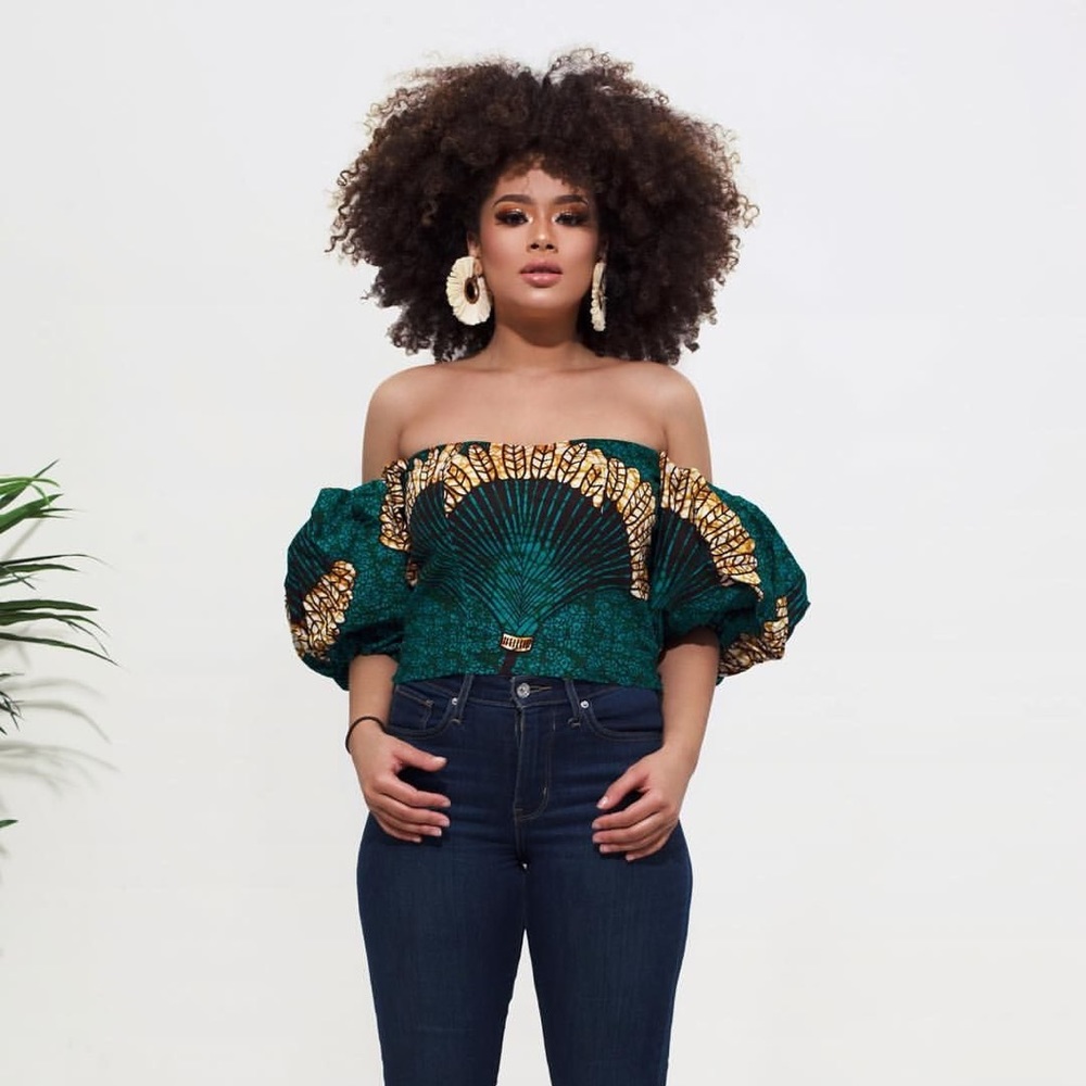 African Nduna Bubble Sleeve Crop top